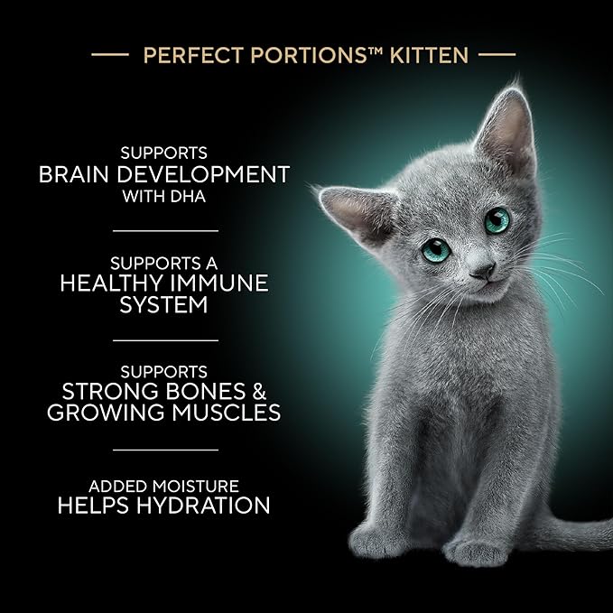 Sheba Perfect Portions Kitten Wet Cat Food Pate Chicken Entree, 2.6 oz. Twin-Pack Trays (24 Count, 48 Servings)