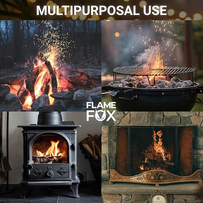 FlameFox Natural Fire Starters – 100 Pack Wood Wool Tumbleweeds | Eco-Friendly, Odorless, Long-Burning | Perfect for BBQ, Fireplace, Campfire & Grill