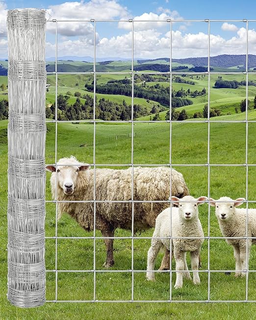 ACEKOOL Cattle Farm Fence, 4Ft x 164Ft Galvanized Wire Fencing for Cattle, Deer, Sheep, Goat, Livestock & Animals Protection, Fencing for Yard, Cattle Panel