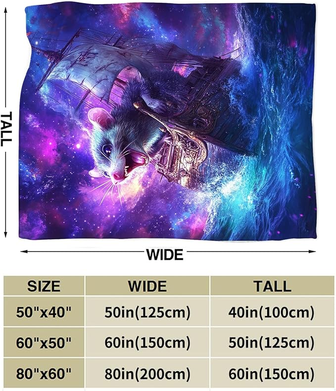 Funny Rat Blanket Decor Gifts for Animal Lover Flannel Fleece Fuzzy Mouse Nautical Throw Blanket Soft Warm Cozy Plush Ocean Blanket for Bed Couch Living Room Stuffed Decoration for Kids Adult 60"x50"
