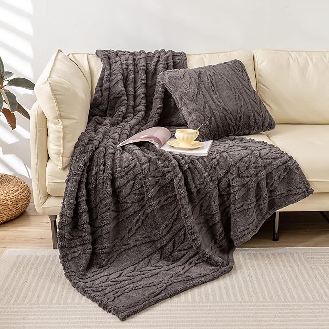 YUSOKI Sherpa Twin XL Blanket-3D Stylish Design Super Soft Fuzzy Cozy Warm Blanket Thick Plush Fluffy Furry Blankets for Teen Girls Women Couch Bed Sofa Chair Men Boys Gift(Morel,65"x90")