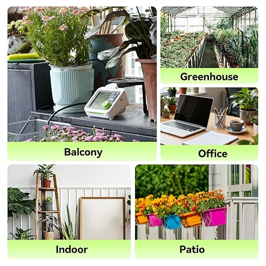 RAINPOINT Large Display Automatic Plant Waterer Indoor for Up to 20 Pot Plants,Cycle & Soak Mode Vacation Self Watering Drip Irrigation System Device Kit for Balcony Office Patio Greenhouse Grow Tent