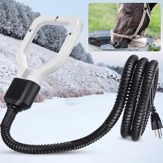 2 Pack 500 Watt Stock Tank Heater Chicken Water Heater, Cast Aluminum Submergible De-icer, Thermostatic Control Water Trough Pond for Livestock Poultry Bird Bath, Cow, Horse Drinking (500w)