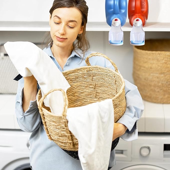 Simplation [2 Pack] Laundry Detergent Cup Holder, Detergent Drip Catcher (Upgraded Drip Tray), No More Mess or Leaks, Grip Style