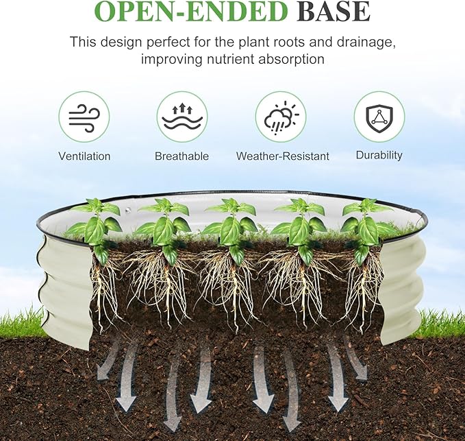 BPS Metal Raised Garden Bed, 2.5FT Diameter Galvanized Planter Raised Garden Boxes for Flower Planters, Vegetables Herb