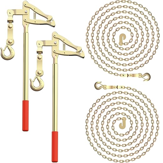 GARVIN Chain Link Fence Stretcher - Fence Stretcher Tool with 19.7FT Chain Capacity 2200 lbs for Farm/Ranch/Cattle/Agricultural Fencing (2 PC)