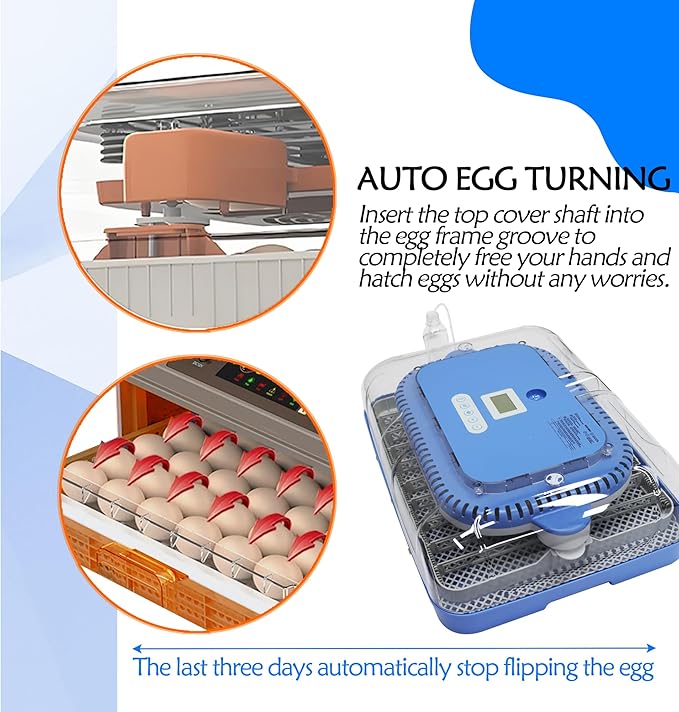 Automatic Incubator for 70 Hatching Eggs,with Automatic Egg Turning and Humidification,Temperature Control, Incubator for Hatching 70 Chicken or Duck Eggs and Other Bird Eggs