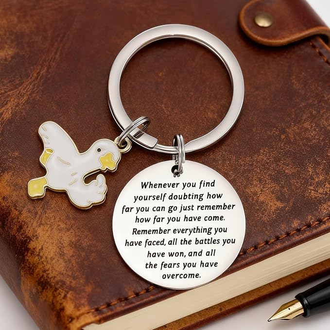 Duck Birthday Gifts for Women Men Ducks Lovers Themed Jewelry Lucky Yellow Duck Key Chain