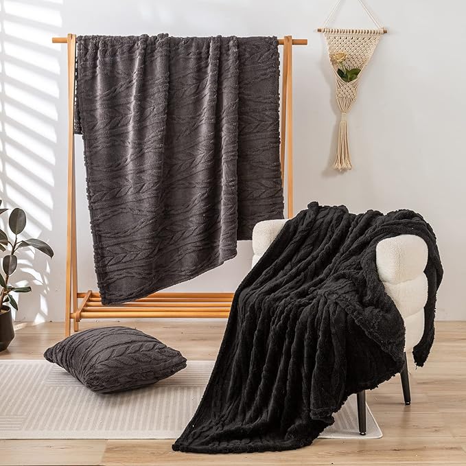 YUSOKI Sherpa Twin XL Blanket-3D Stylish Design Super Soft Fuzzy Cozy Warm Blanket Thick Plush Fluffy Furry Blankets for Teen Girls Women Couch Bed Sofa Chair Men Boys Gift(Morel,65"x90")