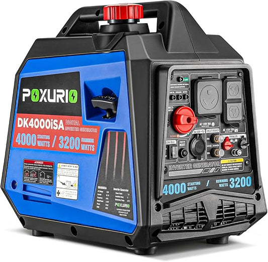 4000 Watt Inverter Generator, 120V Gas Powered Generator SuperQuiet, RV Ready/EPA for RV, Camping and Home, Blue