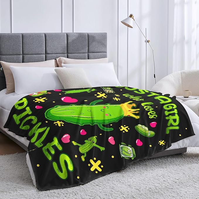 Pickle Blanket Pickle Gifts for Pickle Lovers Pickle Throw Blanket Pickle Bedding Decor Stuff Gifts for Girls Women 50"x40"