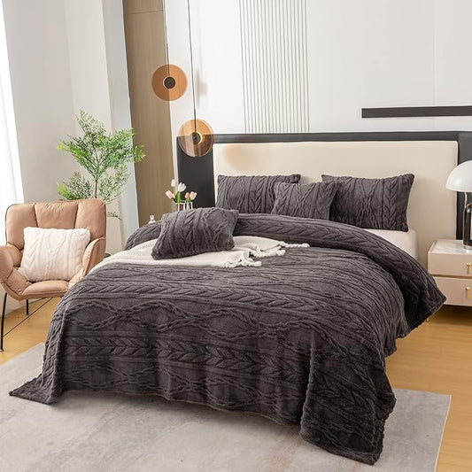 YUSOKI Sherpa Twin XL Blanket-3D Stylish Design Super Soft Fuzzy Cozy Warm Blanket Thick Plush Fluffy Furry Blankets for Teen Girls Women Couch Bed Sofa Chair Men Boys Gift(Morel,65"x90")
