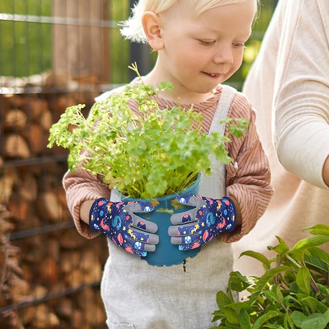 Baidast Gardening Gloves for Kids (10-12 Years Old), Garden Gloves for Kids Thorn Proof for Digging, Planting,Pruning