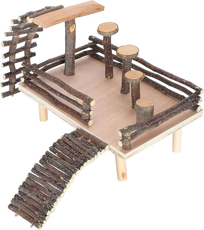Acouto Small Ladder Playground Ladder Playground Small Pet Applewood Toys Pet Stairs Step Fitness Exercise Toy Animal Climbing Supplies
