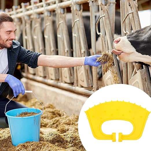 20 Pcs Plastic Livestock Nose Rings Cattle Halter Durable Farm Equipment Weaner Tool for Cattle, Calves Calf Cow (Orange)(Yellow)