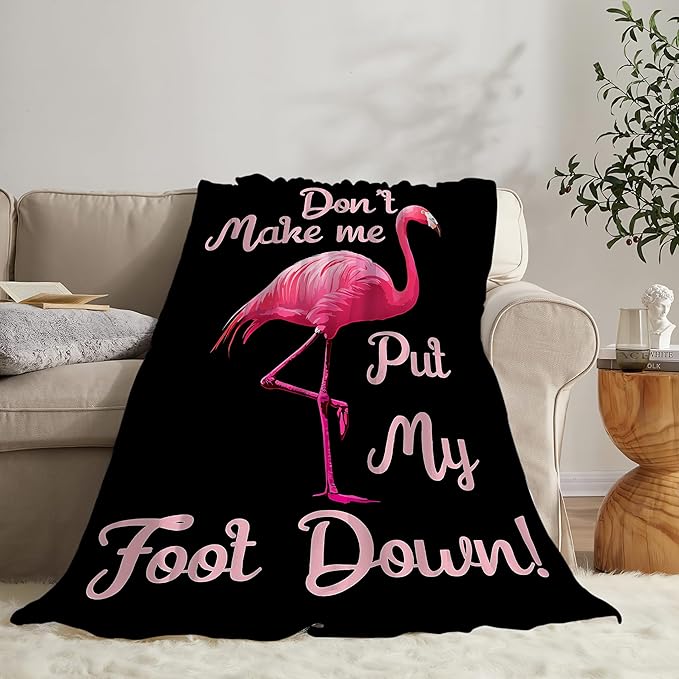 Flamingo Blanket Gifts for Girls Boys Soft Warm Plush Funny Pink Flamingo Animal Throw Blanket Flannel Fleece Fuzzy Blankets for Kids Lovers Bed Couch Living Room Decor 50"X40"