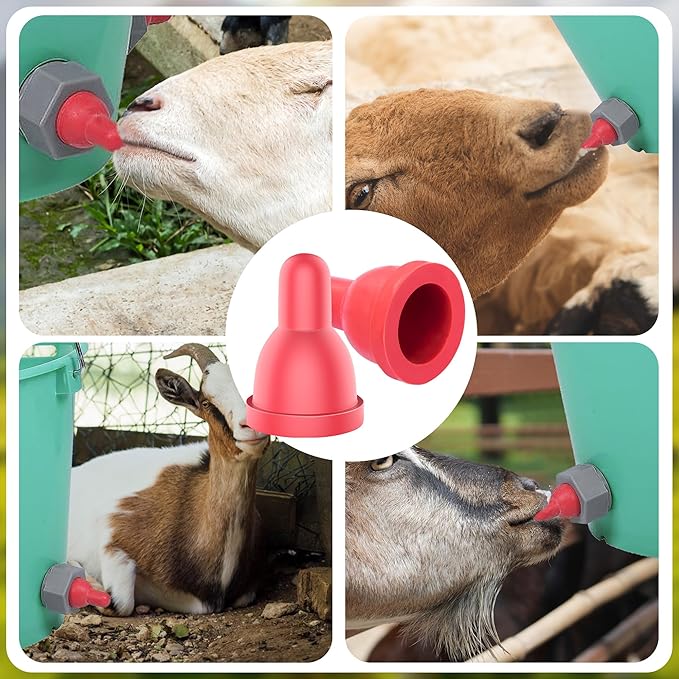 12Pcs Sheep Goat Lamb Milk Nipples Soft Rubber Pacifier for Small Animal Feed Orphaned Lamb