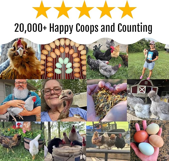 Herb Supplement for Backyard Chickens - Natural Chicken Treats, Poultry Feed Botanical Mix, Plant-Based Coop Snacks for Daily Wellness, Feather Quality, Egg Production, USA (20 LB)