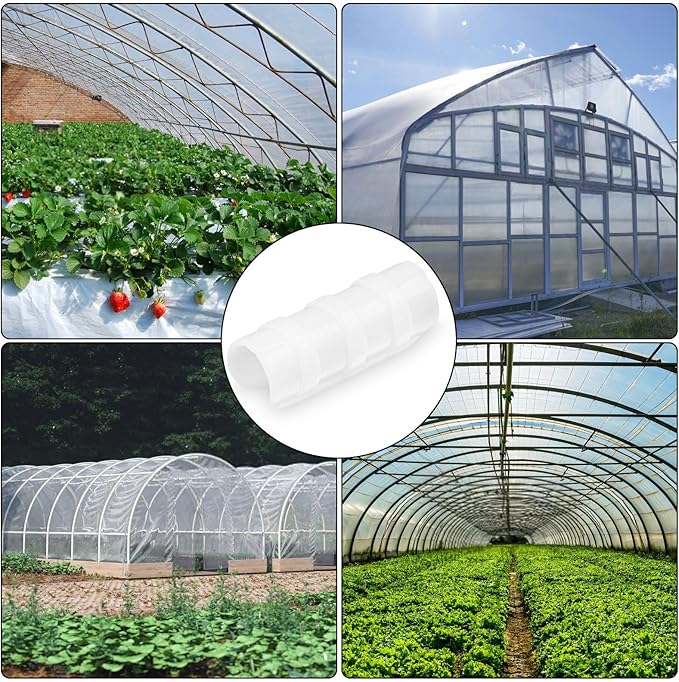 80PCS 3/4 inch Greenhouse Clips White Greenhouse Clamps Black Plastic Clamps Garden Buildings Tube Clips for PVC Pipe Greenhouse Films, Sunshade Nets, Shelters, Farming, Gardening