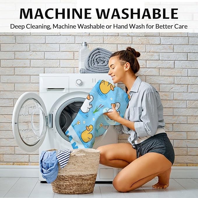 Personalized Duck Throw Blanket with Name- Soft, Fuzzy & Warm- 30x40 Inches Lap Size Blanket for Couch, Office - Blue Cute Throw Gift for Girls, Boys