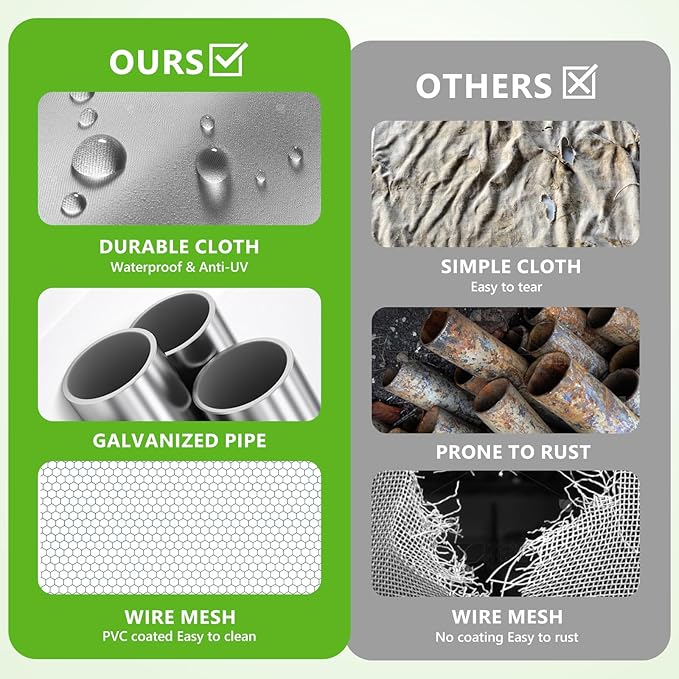 Large Chicken Coop,Metal Chicken Run for Yard with Feeding Door,Walk-in Chicken Pen for 10-20 Chickens,Outdoor Poultry Cage with Anti-UV Cover,Duck Rabbit House