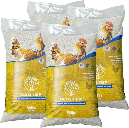 50 lbs (4-Pack) – Dust-Free, Odor-Control Bedding for Chicken Coops, Nesting Boxes, and Runs – Natural Poultry Litter, 200 lbs Total