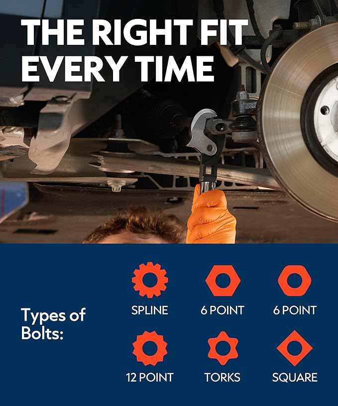 Self-Adjusting Crowfoot Wrench Set – 2-Piece Kit Fits 3/8", 1/2" Drives, Covers 8–32mm, Replaces Multiple Fixed-Size Wrenches