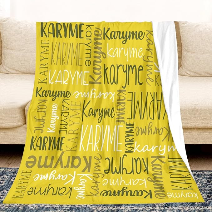 Personalized Name Blanket for Kids and Adult Customized Blanket for Boys Girls Baby Personalized Blanket and Throws Super Soft