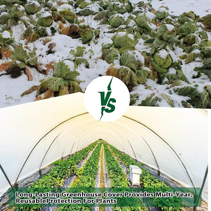 ANGAR 16 Mil Heavy Duty Clear Greenhouse Tarp, 12x16FT Waterproof Clear Tarps with Grommets, UV Resistant Greenhouse Replacement Poly Cover, for Gardening, Farming, Chicken Coops, Canopy,Outdoor