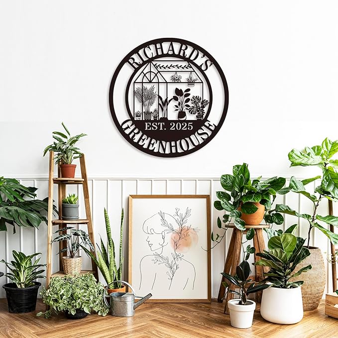 Personalized Metal Garden Greenhouse Sign, Custom Hanging Garden Decor for Outside, Perfect Mother's Day, Grandma, Sister Gift, Unique Gardenhouse Sign
