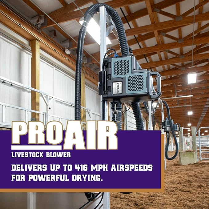 Weaver Livestock ProAir Livestock Blower, Robust Double Dryer System, Lightweight Compact Cooling Electric Blowers for Cows, Sheep, Goats and More