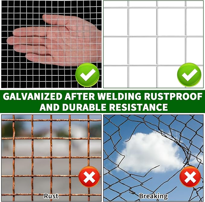 1/2 Inch 19 Gauge Hardware Cloth 48x100 Ft–Silver Vinyl Coated Galvanized Mesh | Silver Chicken Wire, Poultry Netting, Garden Fencing, Rat Wire & Tree Protection