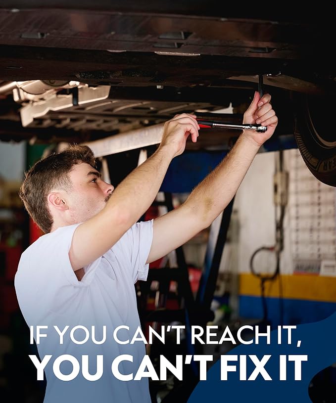 Self-Adjusting Crowfoot Wrench Set – 2-Piece Kit Fits 3/8", 1/2" Drives, Covers 8–32mm, Replaces Multiple Fixed-Size Wrenches