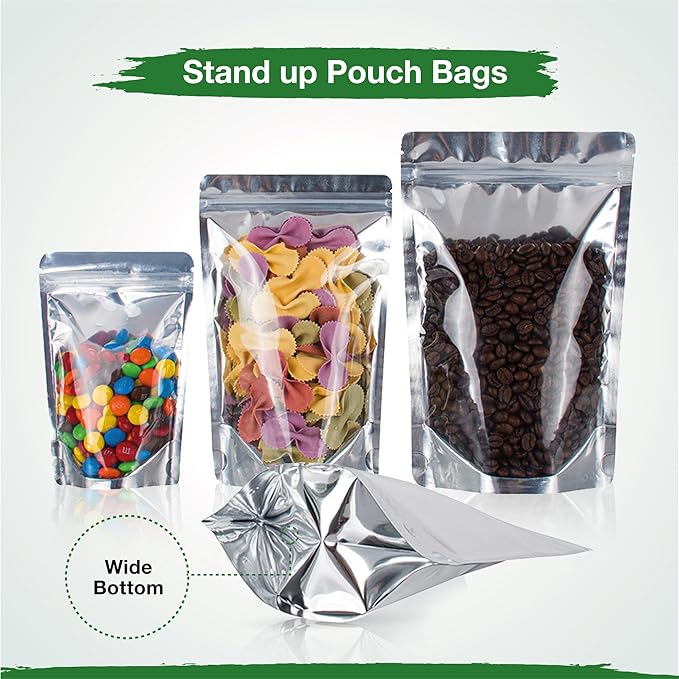 BELLE KR® 4x6 Mylar Bags Stand Up - Pack Of 1000-7.5mil Thick - Clear Mylar Bags with See Through Window for Freeze Dryer