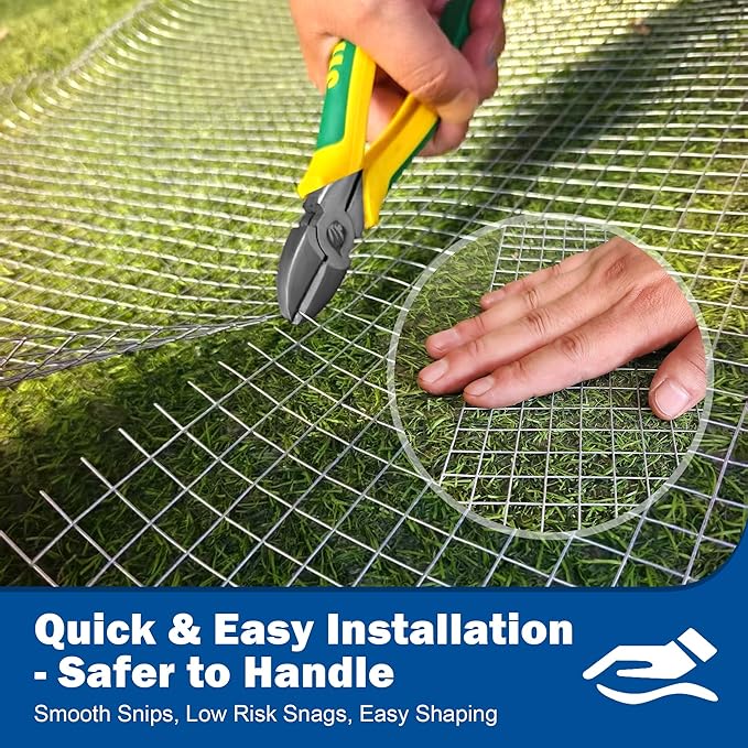 Galvanizing Hardware Cloth 1/2" x 1/2" 16 in x 50 ft, 19 Gauge Chicken Wire Fence, Welded Wire Fencing Mesh Roll with Cutting Plier & Gloves for Garden, Coop & Pet Enclosures