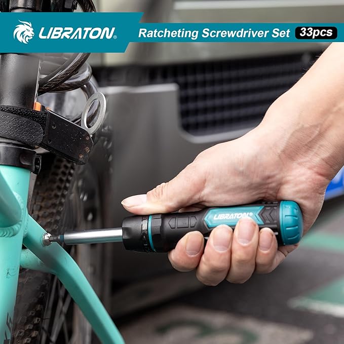 Screwdriver Set, Ratcheting Screwdriver, Multi-Bit Ratchet Screwdriver, 33-In-1Magnetic Screwdriver Set, Ratchet Screwdriver Set, Slotted/Philips/Pozi/Torx/Hex/Square Bits For Home, Auto & Diy