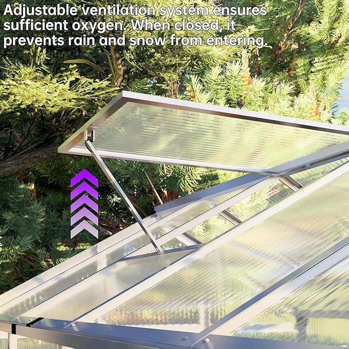 CQZY 6x8 FT Greenhouse for Outdoors,Walk-in Greenhouse for Outside,Silver