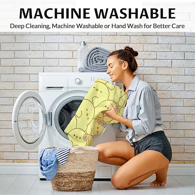 Duck Throw Blanket - Soft, Fuzzy & Warm - 60x80 Inches Twin Size Blanket for Bed, Couch - Yellow Cute Throw Gift for Girls, Boys