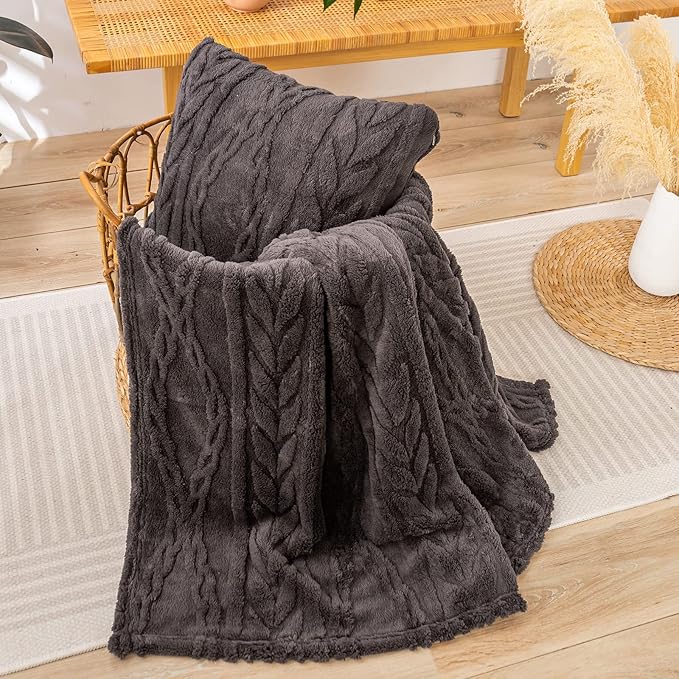 YUSOKI Sherpa Twin XL Blanket-3D Stylish Design Super Soft Fuzzy Cozy Warm Blanket Thick Plush Fluffy Furry Blankets for Teen Girls Women Couch Bed Sofa Chair Men Boys Gift(Morel,65"x90")