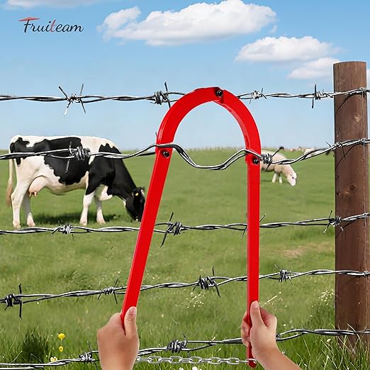 FRUITEAM 7.7Lbs Heavy-Duty Fence Stretcher Fixer, Wire Tightener Stretcher Tool, Wire Up to 6.5mm, for Barbed, Plain, Electric Fence, Quick Fence Repair on Farm, Ranch, Garden