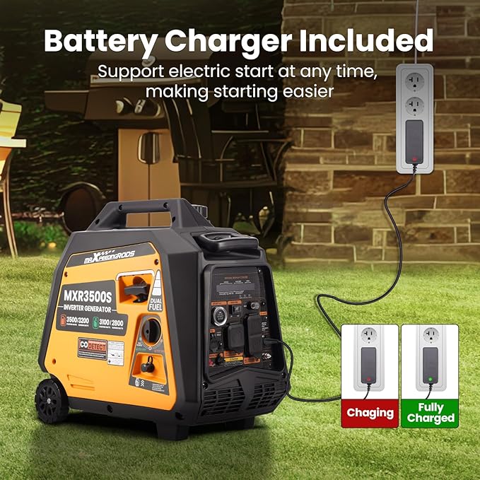 MaXpeedingrods 3500 Watt Dual Fuel Inverter Generator, Remote/Electric Start, Gas and Propane Powered for Home Backup Power, Outdoor Camping, RV Ready, EPA Compliant, Digital Display