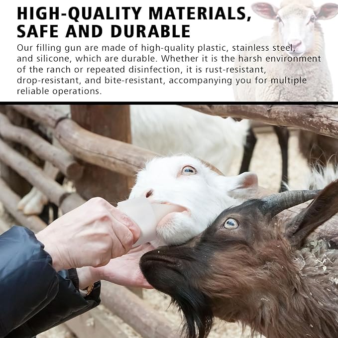 2 Pcs 500ml Large Cattle Drench Gun Big Dosage Feeding Gun Reusable Veterinary Medicine Syringe Continuous Dosing Feeding Dispenser Device for Pig Cow Sheep Goat Horse Livestock