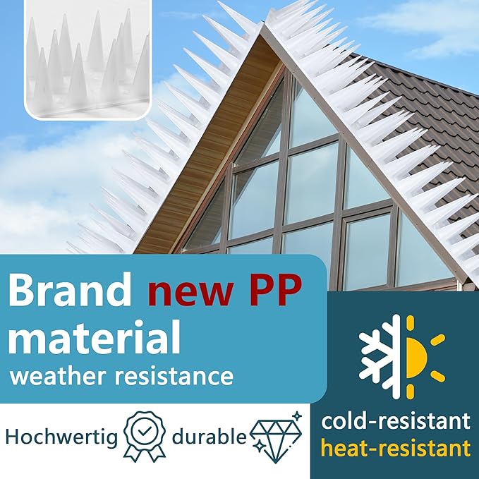 Bird Spikes,Clear,20 Pack Bird Deterrents for Outside,Keep Raccoon Squirrel Pigeon Away,Fence Spike for Garden Patio