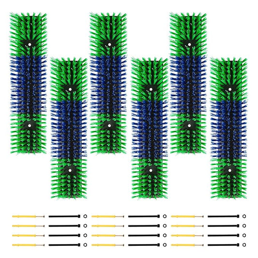 Livestock Scratch Brush for Cattle, Horses, Goats, Cow, Durable Scratching & Massage Grooming Tool for Healthy Coat, Relieves Itching, Easy Install on Fence Posts(6pcs, Green)