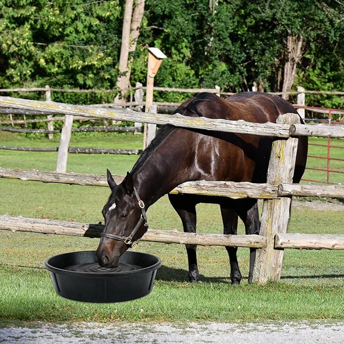3Pcs Rubber Feed Pan,12 Quart / 3 Gallon Large Horse Feed Bucket Chicken Dust Bath Tub Rubbers Tub Livestock Pan Dog Bowl Rubber Horse Feeder for Pig Goat Chicken Farm Animal Feeding