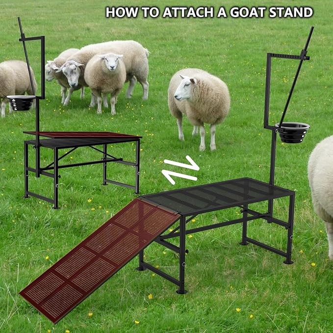 Goat Stand Ramp Use for Our 47 inch Goat Milking Stand, 47" L x 23" W Black Removable Goat Ramp for Sheep Trimming, Sheep Shearing Stand for Sheep & Goats