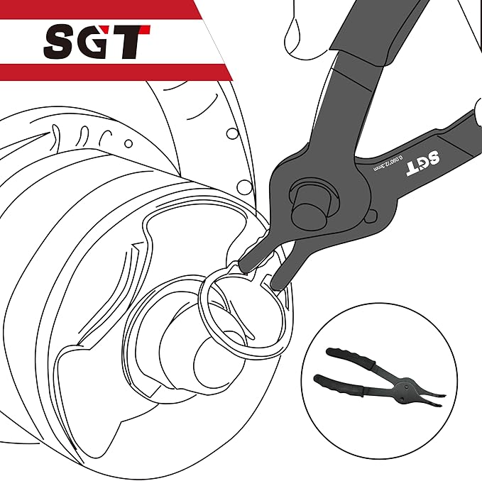 SGT Snap Ring Pliers Set,10 Pcs Internal & External Circlip Pliers With Bent & Straight Pliers,Heavy Duty Removal Tool,Include Hook, Pick,Storage Case and Gloves