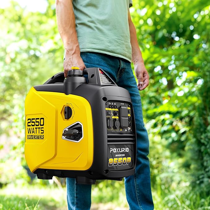2550-Watt Portable Inverter Generator for Home Use, 4L/1.06Gallon Large Fuel Tank Up to 10 Hours Use, 120V Gas Powered Generator Super Quiet - EPA Compliant,Yellow