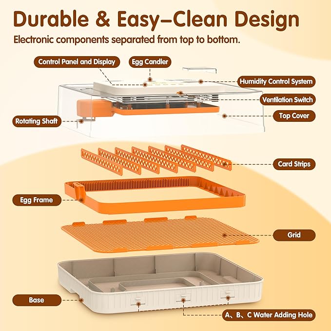 56 Eggs Incubators for Hatching Eggs - Automatic Egg Turner with Temperature and Humidity Control, Egg Candler, Incubator for Hatching Chicken, Duck, Goose, Pigeon, Quail, Parrot Eggs
