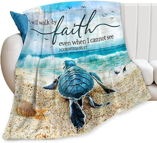 Tijuboni Sea Turtle Ocean Throw Blanket Beach Nautical Gifts for Women Men Girls Boys Kids Adults Soft Flannel Fleece Blanket for Couch Sofa Bed Home Decor 60"x80"